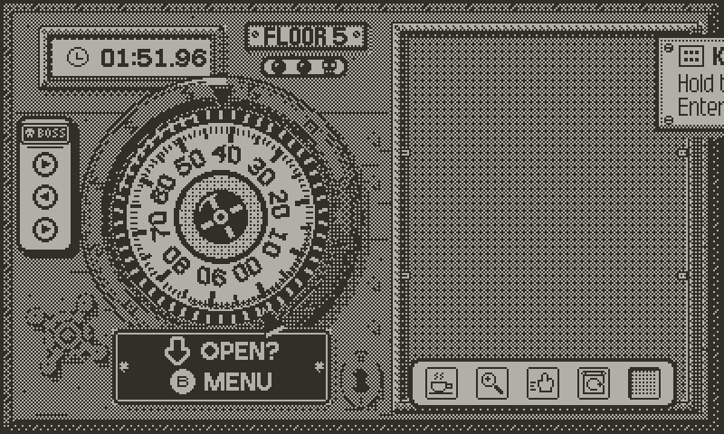 The Gauntlet: a keypad code, a gear catch and a dust jam, one per tumbler.